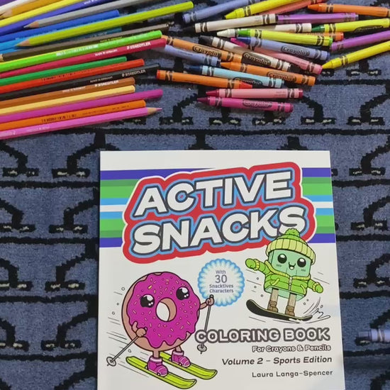 Video walk-through of the Active Snacks Coloring Book for Crayons & Pencils Volume 2 Sports Edition.