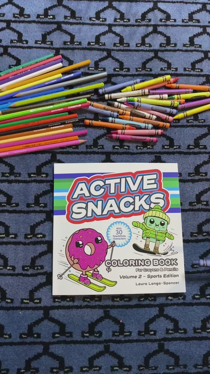 Video walk-through of the Active Snacks Coloring Book for Crayons & Pencils Volume 2 Sports Edition.