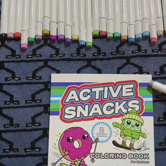 Video walk-through of the Active Snacks Coloring Book for Markers Volume 2 Sports Edition.