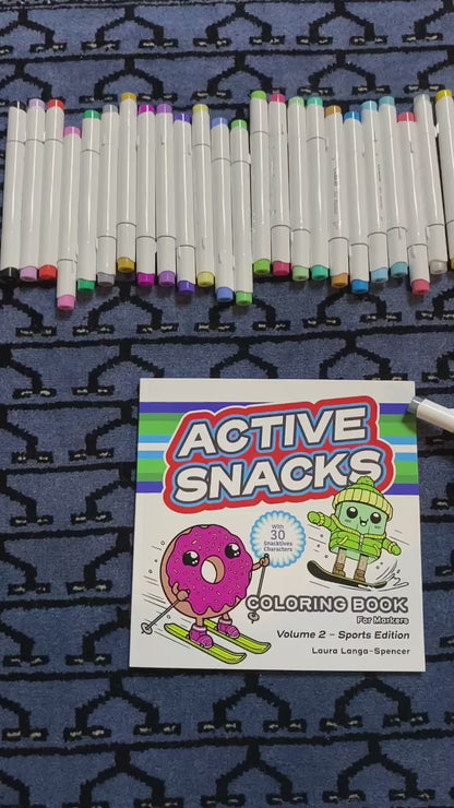 Video walk-through of the Active Snacks Coloring Book for Markers Volume 2 Sports Edition.