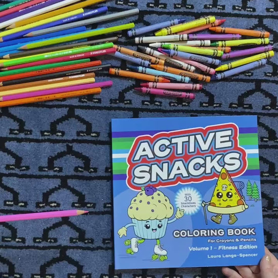 Video walk-through of the Active Snacks Coloring Book for Crayons & Pencils Volume 1 Fitness Edition.