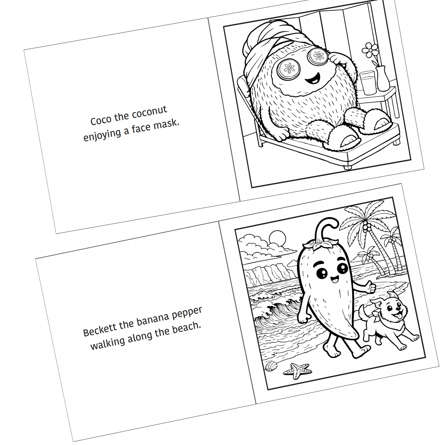 Relaxed Snacks Coloring Book for Markers