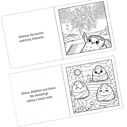 Relaxed Snacks Coloring Book for Markers